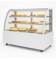 Вітрина кондитерська холодильна HURAKAN HKN-LPD210 WHITE (1,2 м, кругла)
